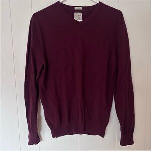 Men's Burgundy cashmere V-Neck Sweater